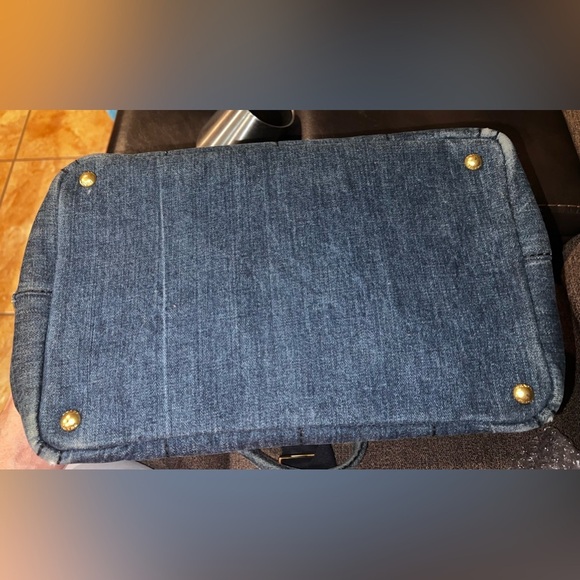 Prada Canapa denim canvas tote. With detachable strap. Authenticity card. - Picture 10 of 16